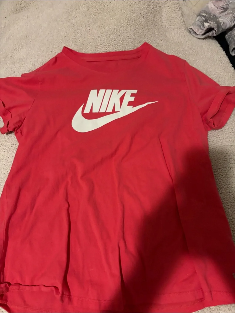 Nike Red Tee with White Swoosh